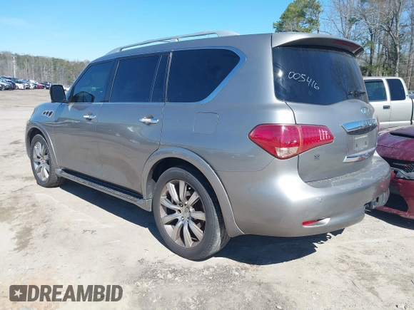 2011 Infiniti QX56 7-passenger with VIN JN8AZ2NE3B9005416, listed as a IAAI auction lot 41624141 with 285,228 mi miles. Bid and sale history available at carsss.com. Image 3.