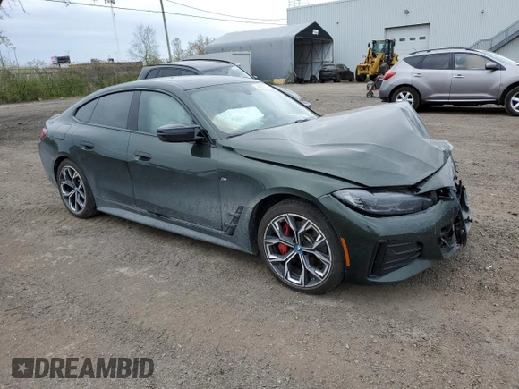2023 BMW i4 M50 with VIN WBY33AW04PFN92493, listed as a Copart auction lot 54699934 with 27,546 mi miles. Bid and sale history available at carsss.com. Image 4.