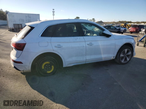 2022 Audi Q5 Premium with VIN WA1ABAFY4N2114252, listed as a Copart auction lot 87653595 with 21,361 mi miles and Salvage title. Bid and sale history available at DreamBid. Image 3.