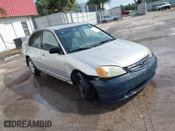 2003 Honda Civic LX with VIN 2HGES16513H531833, listed as a IAAI auction lot 41863960 with 1 mi miles. Bid and sale history available at carsss.com. Image 1.