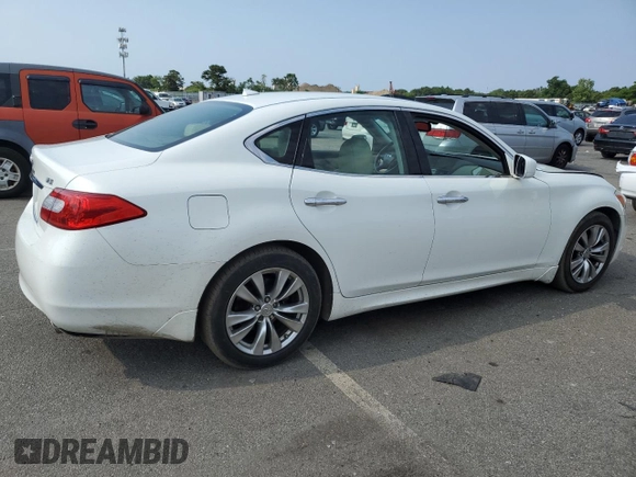 2012 Infiniti M37 with VIN JN1BY1APXCM335334, listed as a Copart auction lot 62503434 with 62,761 mi miles and Salvage Title. Bid and sale history available at carsss.com. Image 3.