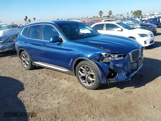 2022 BMW X3 sDrive30i with VIN 5UX43DP06N9K69322, listed as a IAAI auction lot 41844699 with 63,916 mi miles. Bid and sale history available at carsss.com. Image 1.