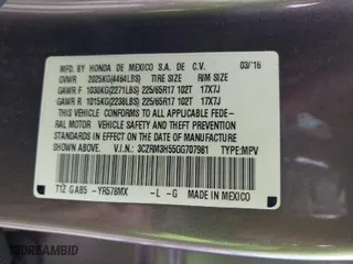 2016 Honda CR-V EX with VIN 3CZRM3H55GG707981, listed as a IAAI auction lot 41682423 with 107,111 mi miles. Bid and sale history available at carsss.com. Image 9.
