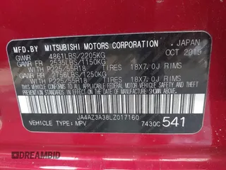 2020 Mitsubishi Outlander ES z VIN JA4AZ3A38LZ017160, wystawiony jako IAAI lot #41638787 z przebiegiem 43 770 mil mil oraz . Historia ofert i sprzedaży dostępna na DreamBid. Obrazek 9.