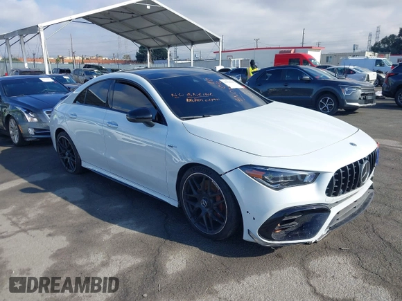 2021 Mercedes-Benz CLA 45 AMG with VIN W1K5J5DB4MN206125, listed as a IAAI auction lot 40928985 with 34,410 mi miles and . Bid and sale history available at DreamBid. Image 1.