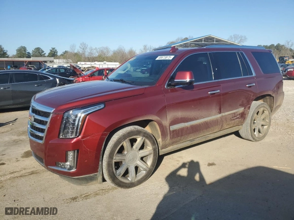 2020 Cadillac Escalade Premium Luxury with VIN 1GYS4CKJ7LR102961, listed as a Copart auction lot 48673875 with 142,808 mi miles and Salvage Title. Bid and sale history available at carsss.com. Image 1.