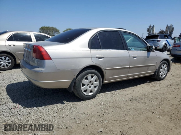 2002 Honda Civic EX with VIN 1HGES26782L025456, listed as a Copart auction lot 54395665 with 191,994 mi miles and Salvage Title. Bid and sale history available at DreamBid. Image 3.