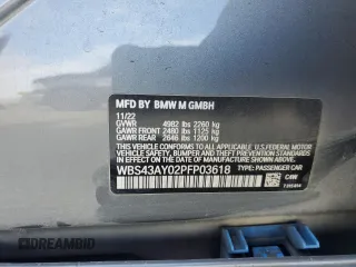 2023 BMW M3 Competition xDrive z VIN WBS43AY02PFP03618, wystawiony jako Copart lot #54060725 z przebiegiem 31 712 mil mil oraz Szkoda całkowita • Salvage title. Historia ofert i sprzedaży dostępna na DreamBid. Obrazek 12.