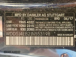 2018 Mercedes-Benz CLA 250 with VIN WDDSJ4EB2JN553198, listed as a Copart auction lot 59748895 with 133,215 mi miles and Clean title. Bid and sale history available at DreamBid. Image 12.