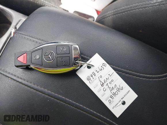 2010 Mercedes-Benz C 300 Sport with VIN WDDGF8BB5AR088086, listed as a IAAI auction lot 41982638 with 176,526 mi miles and . Bid and sale history available at carsss.com. Image 11.