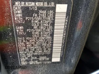 2013 Nissan Juke S z VIN JN8AF5MR2DT211931, wystawiony jako Copart lot #53364715 z przebiegiem Nie podano mil oraz Szkoda całkowita • Salvage title. Historia ofert i sprzedaży dostępna na DreamBid. Obrazek 14.