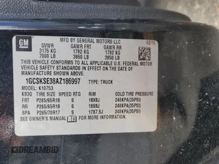 2010 Chevrolet Silverado 1500 LT with VIN 1GCSKSE38AZ186997, listed as a Copart auction lot 52300975 with 107,464 mi miles and Salvage Title. Bid and sale history available at DreamBid. Image 15.