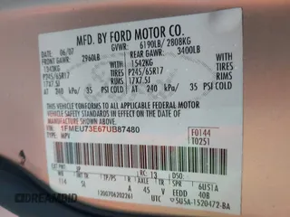 2007 Ford Explorer XLT z VIN 1FMEU73E67UB87480, wystawiony jako IAAI lot #42334437 z przebiegiem 193 683 mil mil oraz . Historia ofert i sprzedaży dostępna na DreamBid. Obrazek 9.