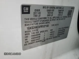 2015 GMC Yukon SLE with VIN 1GKS2AKCXFR107100, listed as a Copart auction lot 47050165 with 135,345 mi miles and Clean Title. Bid and sale history available at carsss.com. Image 16.