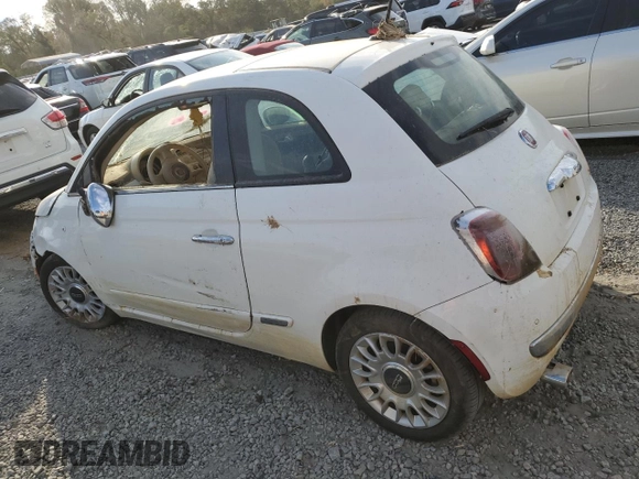 2015 FIAT 500 Lounge with VIN 3C3CFFCR5FT509056, listed as a Copart auction lot 75990524 with Not provided miles and Salvage title. Bid and sale history available at DreamBid. Image 2.