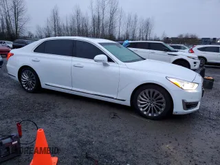 2017 Genesis G90 Premium with VIN KMHG34JA8HU033526, listed as a Copart auction lot 84528214 with 74,423 mi miles and Salvage Title. Bid and sale history available at DreamBid. Image 4.