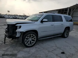 2018 Chevrolet Suburban Premier with VIN 1GNSKJKC5JR149220, listed as a Copart auction lot 47851385 with 151,496 mi miles and Salvage Title. Bid and sale history available at carsss.com. Image 1.