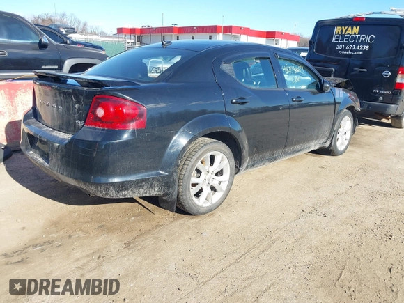 2013 Dodge Avenger R/T with VIN 1C3CDZBG7DN604481, listed as a IAAI auction lot 41475607 with 53,462 mi miles. Bid and sale history available at carsss.com. Image 4.