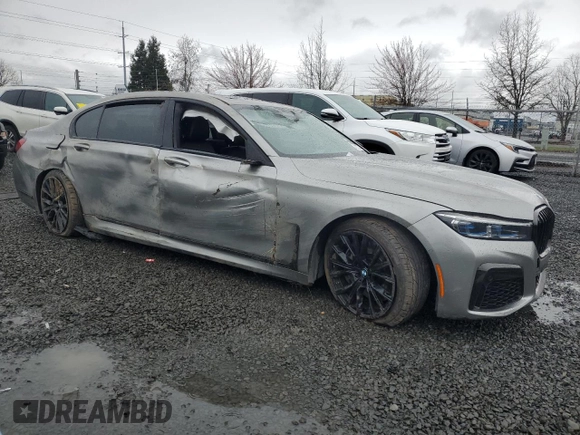 2020 BMW 7 Series 750i xDrive with VIN WBA7U2C00LGJ59975, listed as a Copart auction lot 48172775 with Not provided miles and Salvage title. Bid and sale history available at DreamBid. Image 4.