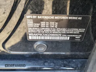 2016 BMW 5 Series 550i xDrive z VIN WBAKP9C54GD980929, wystawiony jako Copart lot #49449355 z przebiegiem 186 549 mil mil oraz Szkoda całkowita • Salvage title. Historia ofert i sprzedaży dostępna na DreamBid. Obrazek 12.