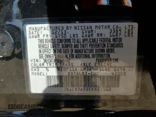 2014 Nissan Versa S with VIN 3N1CN7AP2EK451162, listed as a Copart auction lot 89150645 with 116,321 mi miles and Salvage Title. Bid and sale history available at DreamBid. Image 15.