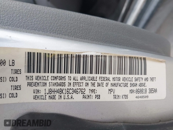 2006 Jeep Commander z VIN 1J8HH48K16C346762, wystawiony jako IAAI lot #40938740 z przebiegiem 348 396 mil mil oraz . Historia ofert i sprzedaży dostępna na DreamBid. Obrazek 9.