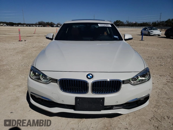 2017 BMW 3 Series 330e iPerformance with VIN WBA8E1C56HK895069, listed as a Copart auction lot 43558965 with 45,042 mi miles and Salvage Title. Bid and sale history available at carsss.com. Image 5.