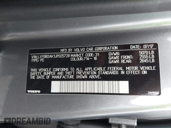 2018 Volvo S90 Momentum z VIN LVY982AK1JP025728, wystawiony jako IAAI lot #41930159 z przebiegiem 80 056 mil mil oraz . Historia ofert i sprzedaży dostępna na DreamBid. Obrazek 9.