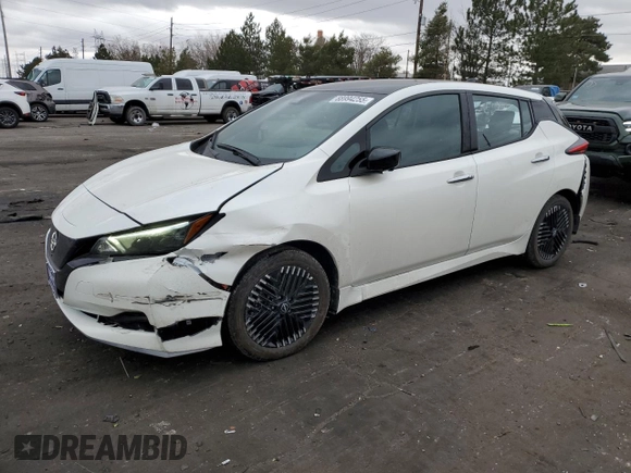 2025 Nissan LEAF SV Plus with VIN 1N4CZ1CV2SC559072, listed as a Copart auction lot 88994255 with 2,929 mi miles and Salvage Title. Bid and sale history available at carsss.com. Image 1.
