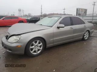 2005 Mercedes-Benz S-Class 4.3L with VIN WDBNG83JX5A455457, listed as a Copart auction lot 86955214 with 0 mi miles and Salvage Title. Bid and sale history available at carsss.com. Image 1.