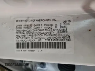 2019 Honda Accord Sport with VIN 1HGCV1F33KA112831, listed as a Copart auction lot 87912415 with 39,675 mi miles and Salvage Title. Bid and sale history available at DreamBid. Image 13.