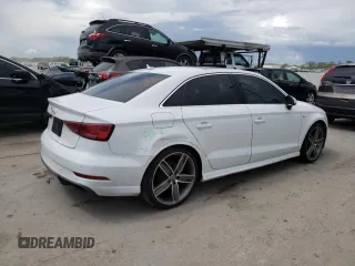 2017 Audi A3 Sedan Premium Plus with VIN WAUGUGFF2H1025363, listed as a Copart auction lot 48606583 with 80,103 mi miles and Salvage Title. Bid and sale history available at carsss.com. Image 3.