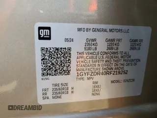 2024 Cadillac XT4 AWD Premium Luxury with VIN 1GYFZDR40RF219252, listed as a Copart auction lot 72446334 with 2,544 mi miles and Salvage title. Bid and sale history available at DreamBid. Image 14.