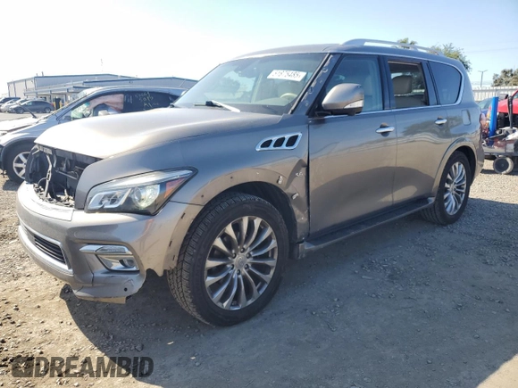 2015 Infiniti QX80 with VIN JN8AZ2NEXF9082838, listed as a Copart auction lot 51875485 with 138,533 mi miles and Salvage title. Bid and sale history available at DreamBid. Image 1.