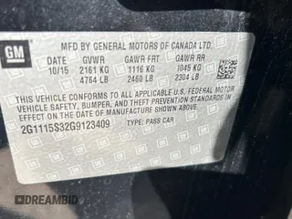 2016 Chevrolet Impala LT with VIN 2G1115S32G9123409, listed as a Copart auction lot 66641415 with 160,813 mi miles and Clean title. Bid and sale history available at DreamBid. Image 10.