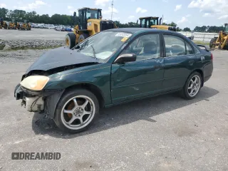2001 Honda Civic LX with VIN 2HGES15541H536507, listed as a Copart auction lot 65040654 with 0 mi miles and Salvage Title. Bid and sale history available at carsss.com. Image 1.