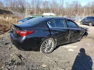 2020 Infiniti Q50 Pure with VIN JN1EV7AR8LM255427, listed as a Copart auction lot 84402194 with 91,280 mi miles and Salvage title. Bid and sale history available at DreamBid. Image 3.