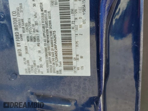 2008 Ford Ranger XLT with VIN 1FTZR45E28PA92675, listed as a Copart auction lot 49860585 with Not Provided miles and Salvage Title. Bid and sale history available at DreamBid. Image 12.