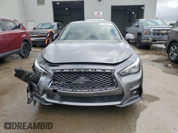 2020 Infiniti Q50 Pure with VIN JN1EV7AP9LM205019, listed as a Copart auction lot 51113905 with 56,243 mi miles and Salvage Title. Bid and sale history available at carsss.com. Image 5.