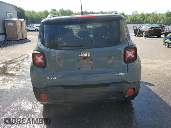 2017 Jeep Renegade Latitude with VIN ZACCJBBB9HPF91665, listed as a Copart auction lot 58564845 with 159,524 mi miles and Salvage title. Bid and sale history available at DreamBid. Image 6.