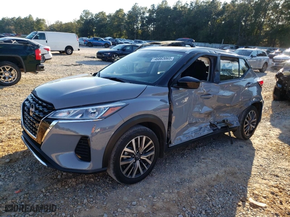 2023 Nissan Kicks SV with VIN 3N1CP5CV9PL520663, listed as a Copart auction lot 46863065 with 54,532 mi miles and Non Repairable. Bid and sale history available at carsss.com. Image 1.