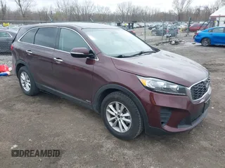 2019 Kia Sorento LX with VIN 5XYPGDA59KG488583, listed as a IAAI auction lot 41952054 with 107,028 mi miles and . Bid and sale history available at DreamBid. Image 1.