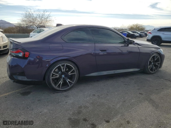 2022 BMW 2 Series M240i xDrive with VIN 3MW53CM0XN8C61591, listed as a Copart auction lot 45224845 with 24,015 mi miles and Salvage Title. Bid and sale history available at carsss.com. Image 3.
