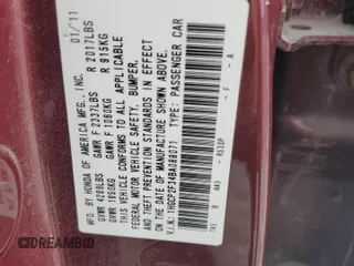 2011 Honda Accord LX z VIN 1HGCP2F34BA088071, wystawiony jako Copart lot #56193615 z przebiegiem 160 850 mil mil oraz Szkoda całkowita • Salvage title. Historia ofert i sprzedaży dostępna na DreamBid. Obrazek 13.