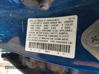 2013 Honda Civic LX with VIN 2HGFB2F57DH592390, listed as a IAAI auction lot 41946592 with 157,314 mi miles and . Bid and sale history available at DreamBid. Image 9.