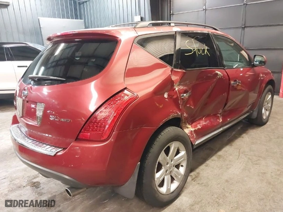 2006 Nissan Murano SL with VIN JN8AZ08W46W517279, listed as a IAAI auction lot 41662143 with 147,529 mi miles. Bid and sale history available at carsss.com. Image 4.