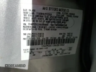 2005 Ford Five Hundred Limited with VIN 1FAFP25115G201932, listed as a Copart auction lot 78712534 with 0 mi miles and Salvage Title. Bid and sale history available at carsss.com. Image 14.