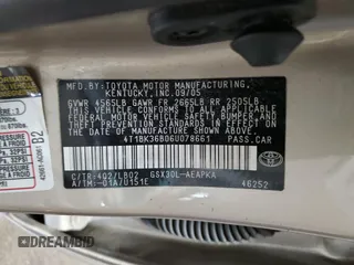 2006 Toyota Avalon XL with VIN 4T1BK36B06U078661, listed as a Copart auction lot 58355355 with 136,074 mi miles and Salvage title. Bid and sale history available at DreamBid. Image 12.
