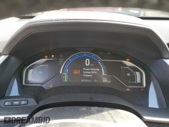 2018 Honda Clarity Plug-In Hybrid Touring with VIN JHMZC5F32JC011870, listed as a Copart auction lot 71242573 with 39,293 mi miles. Bid and sale history available at carsss.com. Image 9.