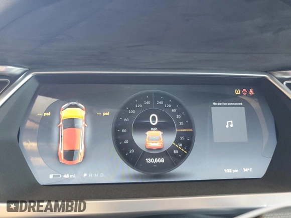 2013 Tesla Model S with VIN 5YJSA1AG5DFP12177, listed as a Copart auction lot 61846195 with 130,668 mi miles and Salvage title. Bid and sale history available at DreamBid. Image 9.